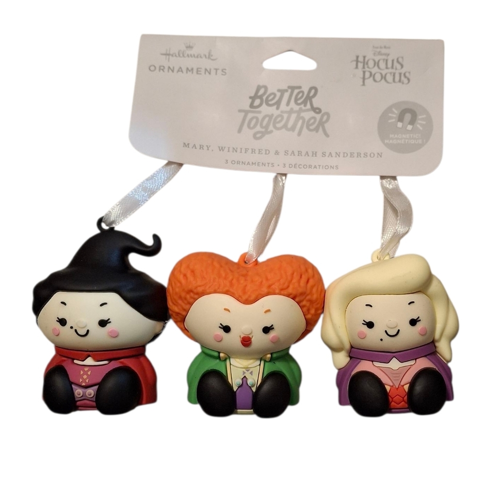 Hallmark Hocus Pocus Trio Ornaments - Black, Orange, Purple